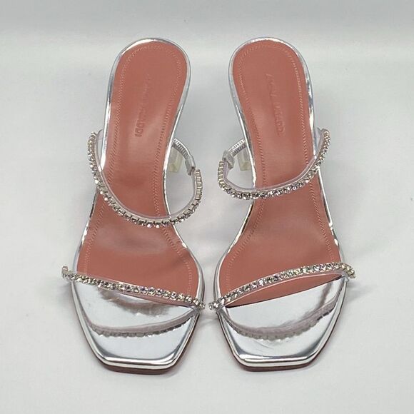 Amina Muaddi Gilda embellished PVC mules size 36.5 - Picture 4 of 14